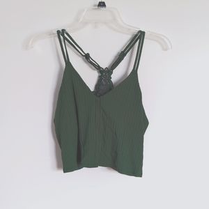 Aerie Dark Green Crop Top Size L 💚